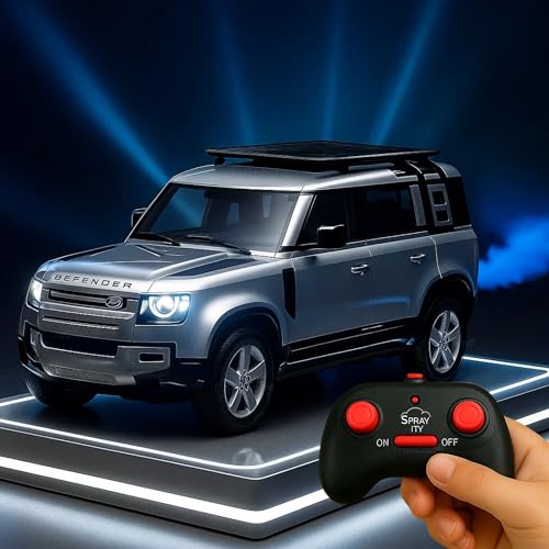 Image of GRAPHENE 1:22 Scale DieCast Metal Smoke Car Toy Defender RC Cars Openable Door Light and Spray Effect Model Remote Controll Toy Car Gifts Mist Toys for 4-10 Years Kids Boy Girl