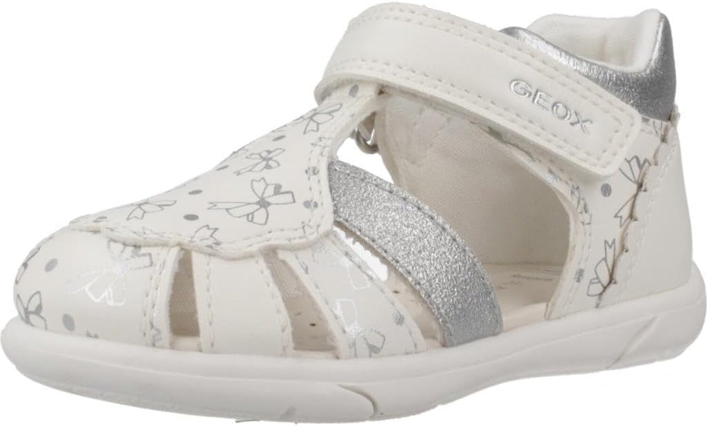 Geox B SANDAL ZAPITO GIRL, Baby - Mädchen Sandal, White/Silver,
