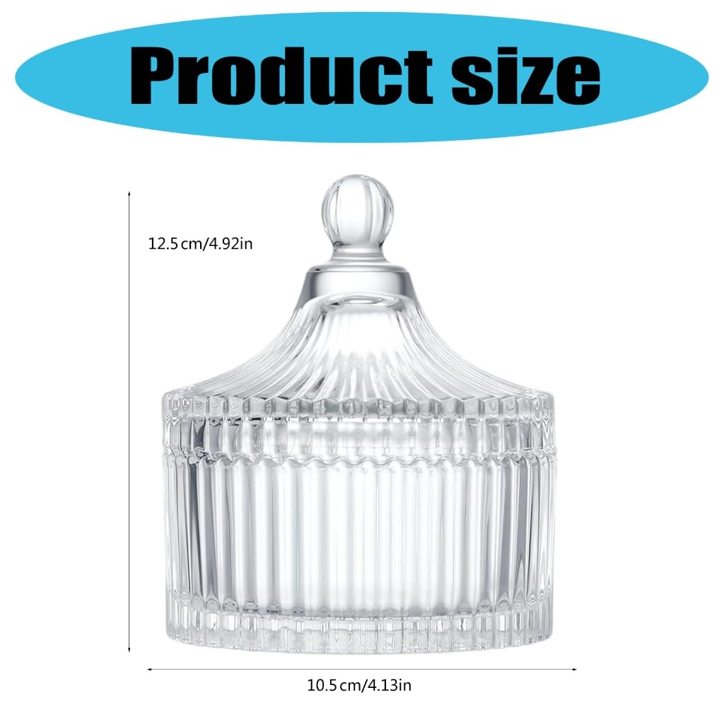 Lot de 3 grandes houppettes pratiques en velours dans un élégant support en verre pratique pour un usage domestique ou professionnel