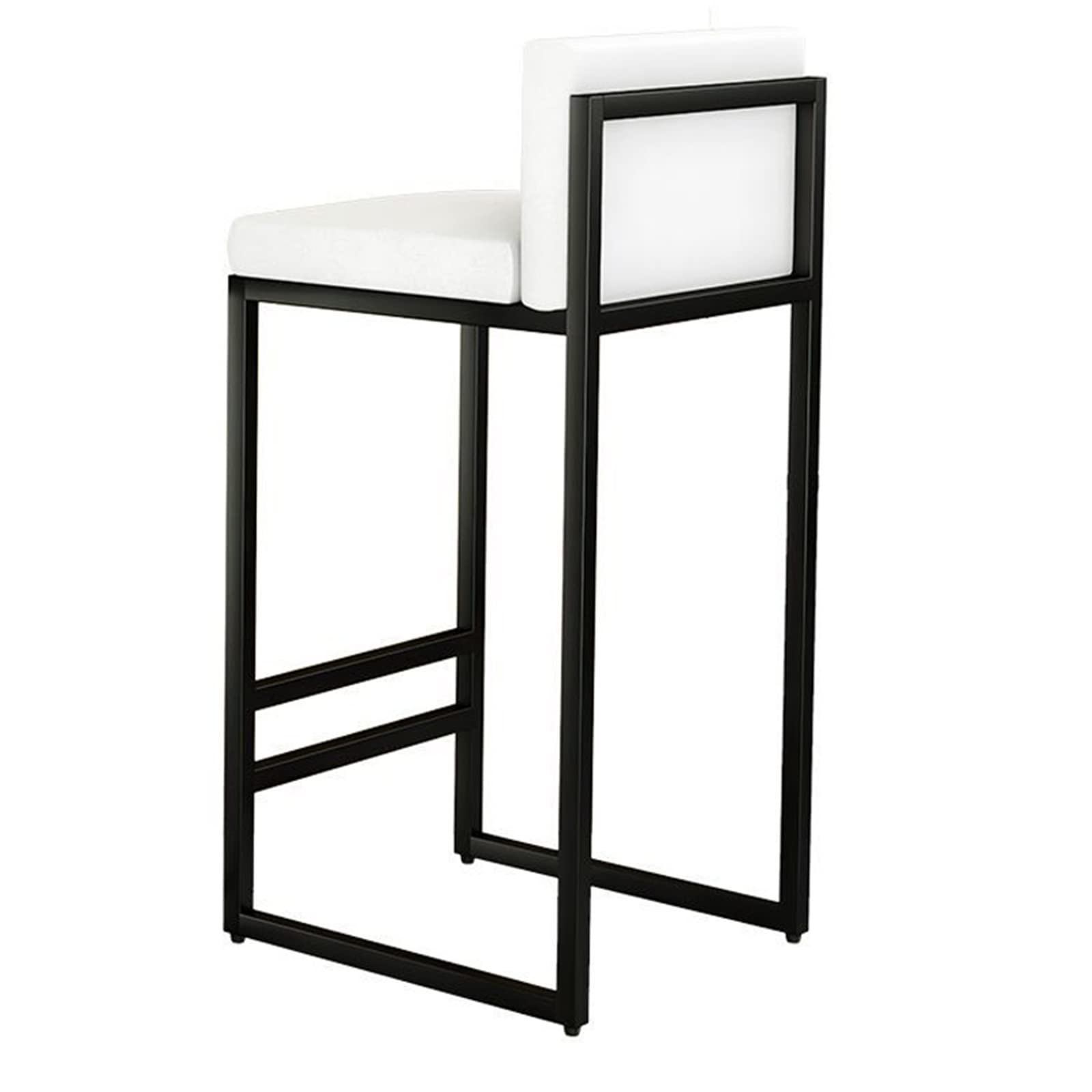 Genérico Taburete de Bar Moderno tapizado con Estructura de Metal - Elegante Silla de Bar Blanca para Isla de Cocina, Comedor y Bar en casa - Juego de 1 Taburete Moderno