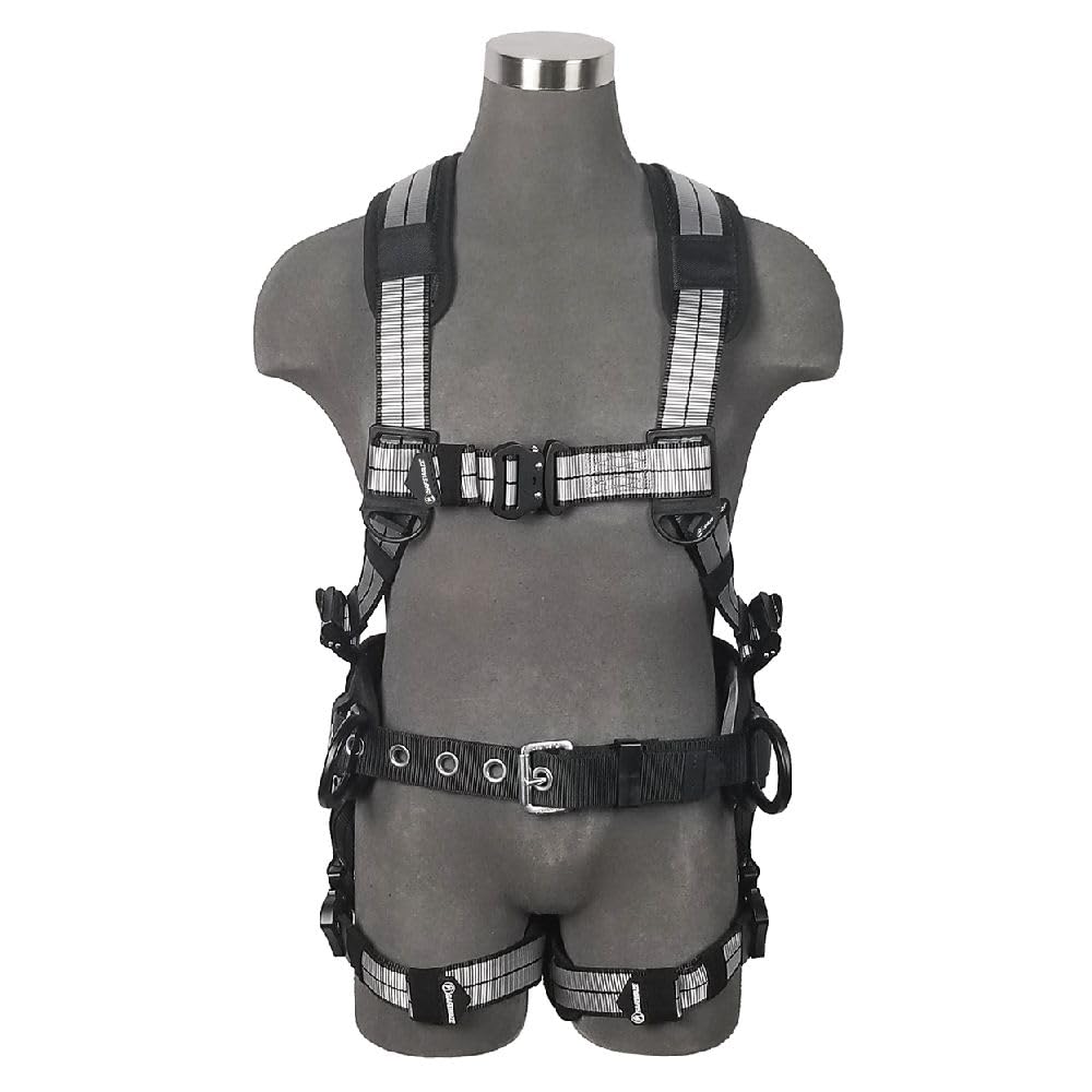 Safewaze 021-1819 PRO+ Slate Construction Harness: Alu 3D, Alu QC Chest/Legs (M)