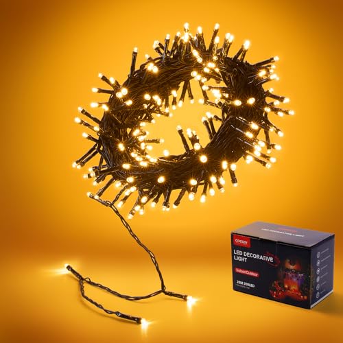 COCOSY Luci Natale Esterno 20M 200 LEDs Luci Albero di Natale con...