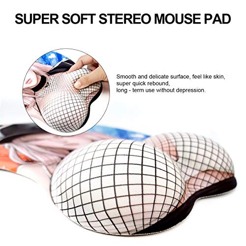 3D Anime Gaming Mousepad, Ergonomic Mouse Pad With Wrist Support Rest, Mousepad Gel Wrist Rest Memory Foam Non-Slip & Pain Relief For Computer Wireless Home&Office Streetwear Chloe Kg Alpha #TOP4