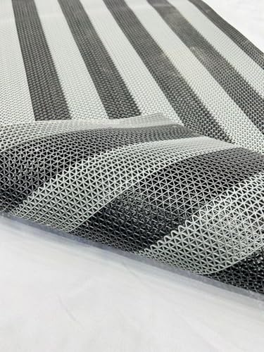 Image of Double Colour Anti Skid & Multipurpose /Bathroom Mat /Shower Mat /Carpet /Rugs /Rainmat /Swimming Pool Mat|Waterproof Doormat for Indoor /Outdoor Home Office Entrance| (Black-Grey, 2x18Ft)