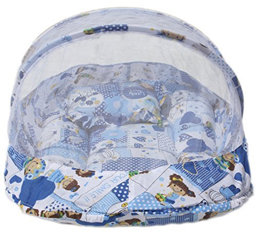 Amardeep Baby Mattress with Mosquito Net Collage Print Blue XL Size 90 * 55 * 6 cms - Image 3 thumbnail
