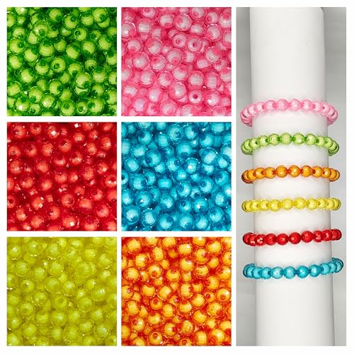 Image of 390 Pcs Multicolour Double Layer Crystal Beads for Jewellery Making Kit, Pearl Beads for Bracelet Making Kit, Beading, Beadwork, Crafting, Embroidery, DIY Bead Craft - 10mm, 180g