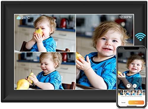 32GB WiFi Digital Photo Frame with 10.1 inch IPS Touch Screen Digital Picture Frame Puzzle Electronic Photo Frame Auto-Rotate Calendar/Alarm Clock/Weather Sharing Photos/Videos via App or Email