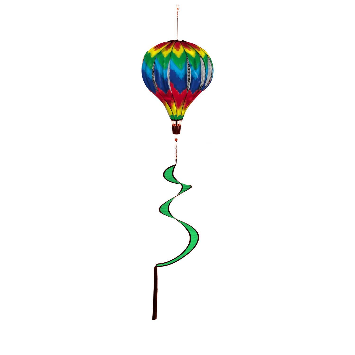Evergreen Flag Beautiful Colorful Tie-Dye Chevron Balloon Wind Spinner Hanging Décor - 15 x 15 x 55 Inches Fade and Weather Resistant Outdoor Decoration for Homes, Yards and Gardens