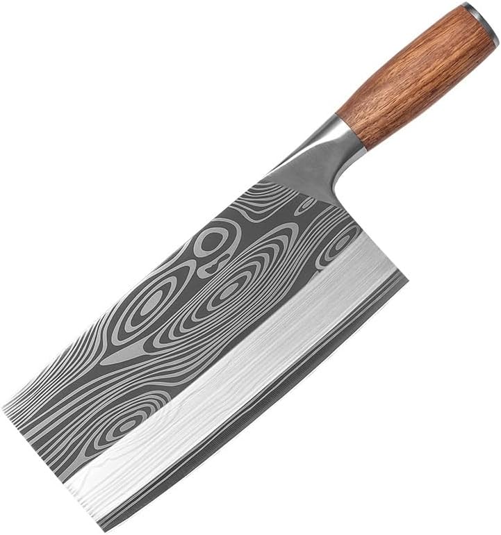 Meat Cleaver, 8inch Chinese Slicing Knive Chef Knife Sharp Blade Vegetable Meat Fish Knife 4Cr13 High Hardness Kitchen Cooking Knives Cleaver