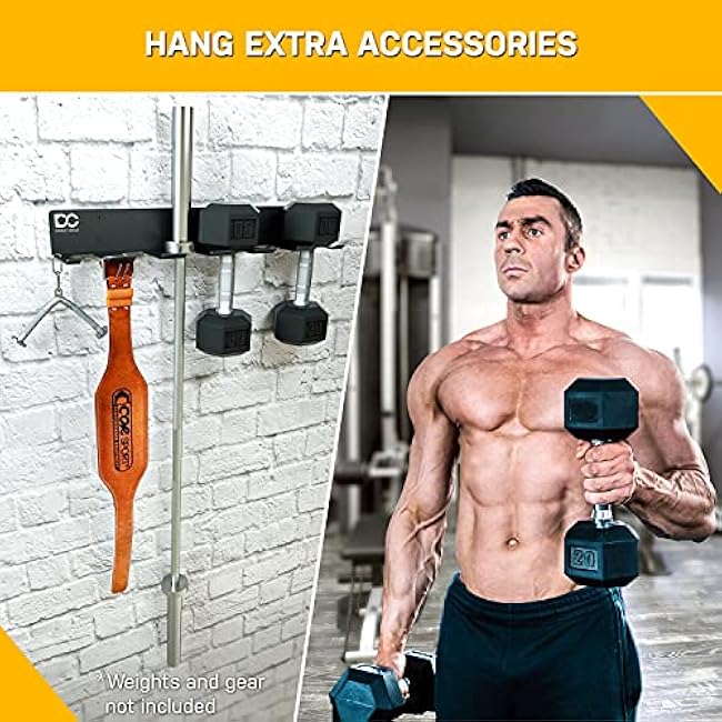 Double Circle Gym Rack Organizer, Multi-Purpose Workout Gear Wall Rack Hanger for Home and Pro Gym Storage for Exercise Bands, Jump Ropes, Chains, Lifting Belts