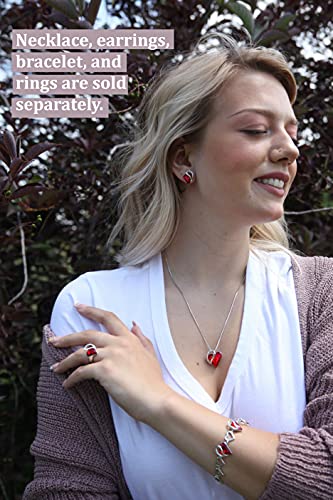 Leafael Infinity Love Women's Adjustable Heart Ring With Siam Ruby Red Birthstone Crystal For January And July, Healing Stone For Joy, Jewelry Gifts For Women, Silver-Tone, Open End, Size 6.5-8 #TOP5