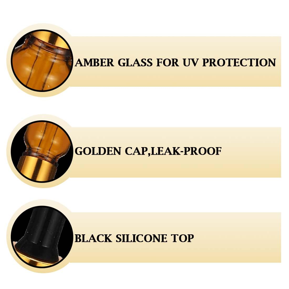 WINKCART 2-Pack Amber Glass Dropper Bottles for Essential Oils - Leak-Proof Refillable Serum Bottles with Euro Dropper Dark UV-Protection DIY Aromatherapy Cosmetic Storage 4