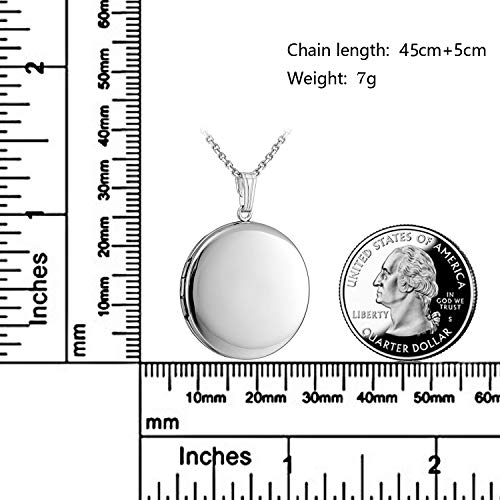 YOUFENG Round Locket Necklace that Holds Pictures Heart Circle Shape Lockets Gift for Jewelry2