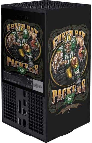 Skinit Decal Gaming Skin Compatible with Xbox Series X Bundle - Officially Licensed Liquid Blue NFL Green Bay Packers Running Back Design