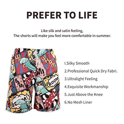 PREFER TO LIFE Men's Board Shorts, Quick Dry Swimwear Beach Holiday Party Bermuda Swim Big Pants …3