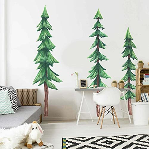 Woodland Forest Trees Set of 3 Wall Stickers Nursery Decoration Bedroom Removable Decals