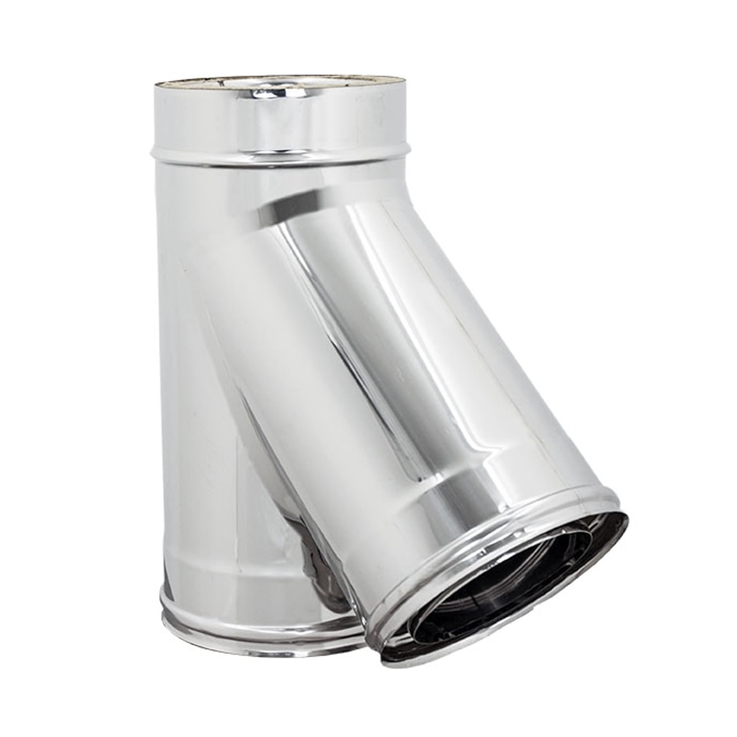 Raccordo a T Doppia Parete Braga 135° Coibentata Acciaio INOX Per Canna Fumaria (DN 200/250)