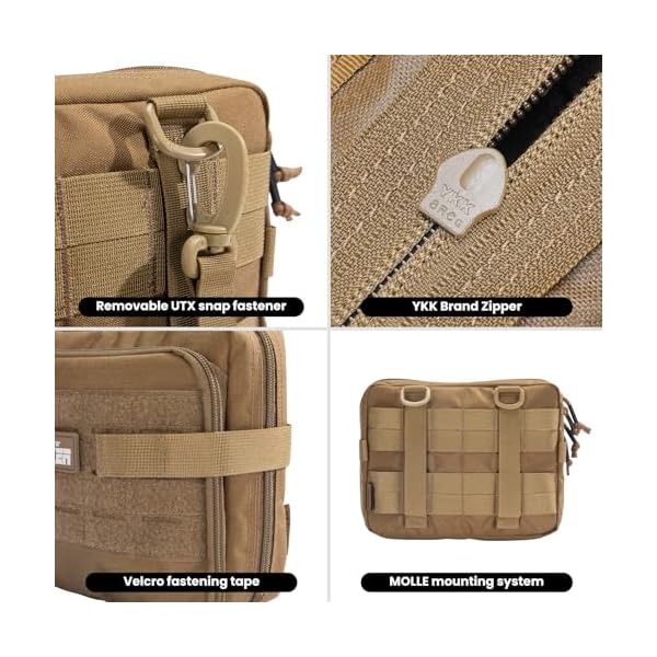 EXCELLENT ELITE SPANKER Tactical Molle Admin Pouch Utility Organizer EDC Medical Bag Utility EDC Tool Pouch with Shoulder Strap Attachment Pouches Waist Bag - Image 7