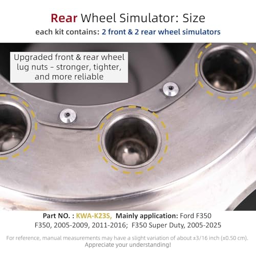 17.0 inch Wheel Simulators - 8 Lug 4 Hand Holes Wheel Simulators - Perimum L304 Stainless Steel Dually Simulators Kit - Wheel Cover mainly for 2005-2009/2011-2016 Ford F350, 2005-2025 F350 Heavy Duty by CHDT66 - Image 6