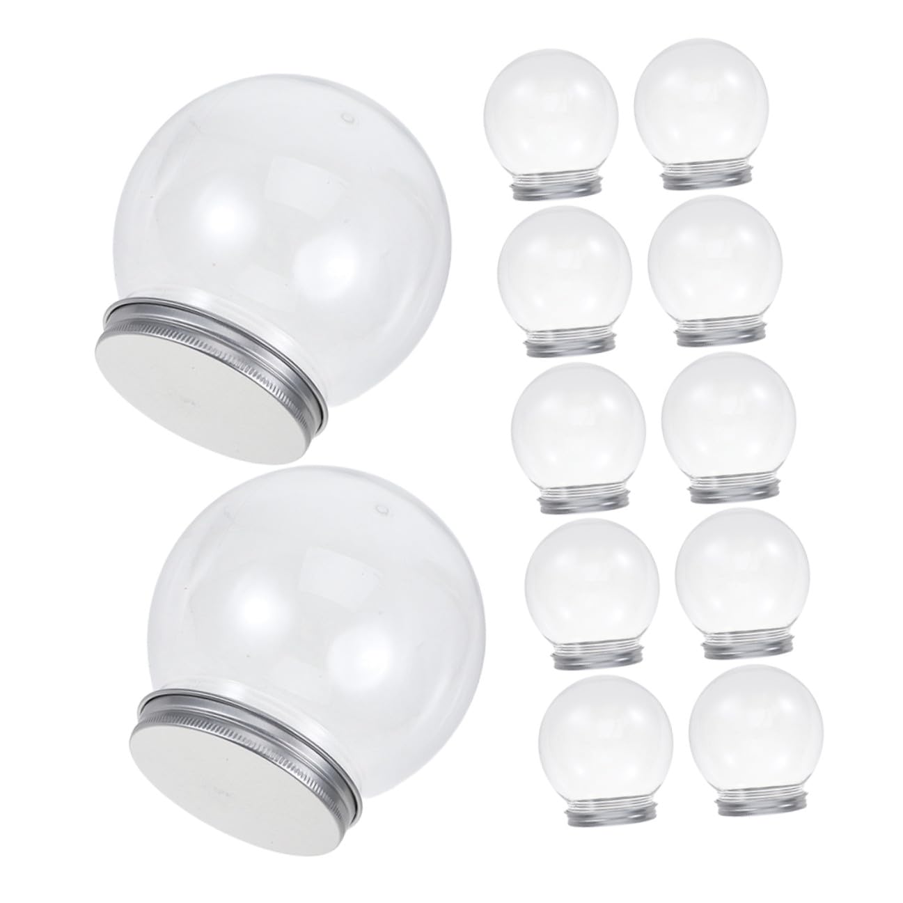 Bolas de nieve transparentes de plástico con tapas para manualidades DIY