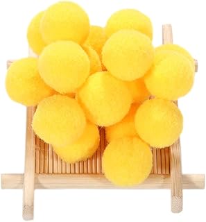 100 mini pompones de 30 mm, coloridos pompones esponjosos para manualidades, bolas de peluche, pompones esponjosos, para manualidades creativas divertidas, decorar costura, Pascua, Navidad, amarillo B