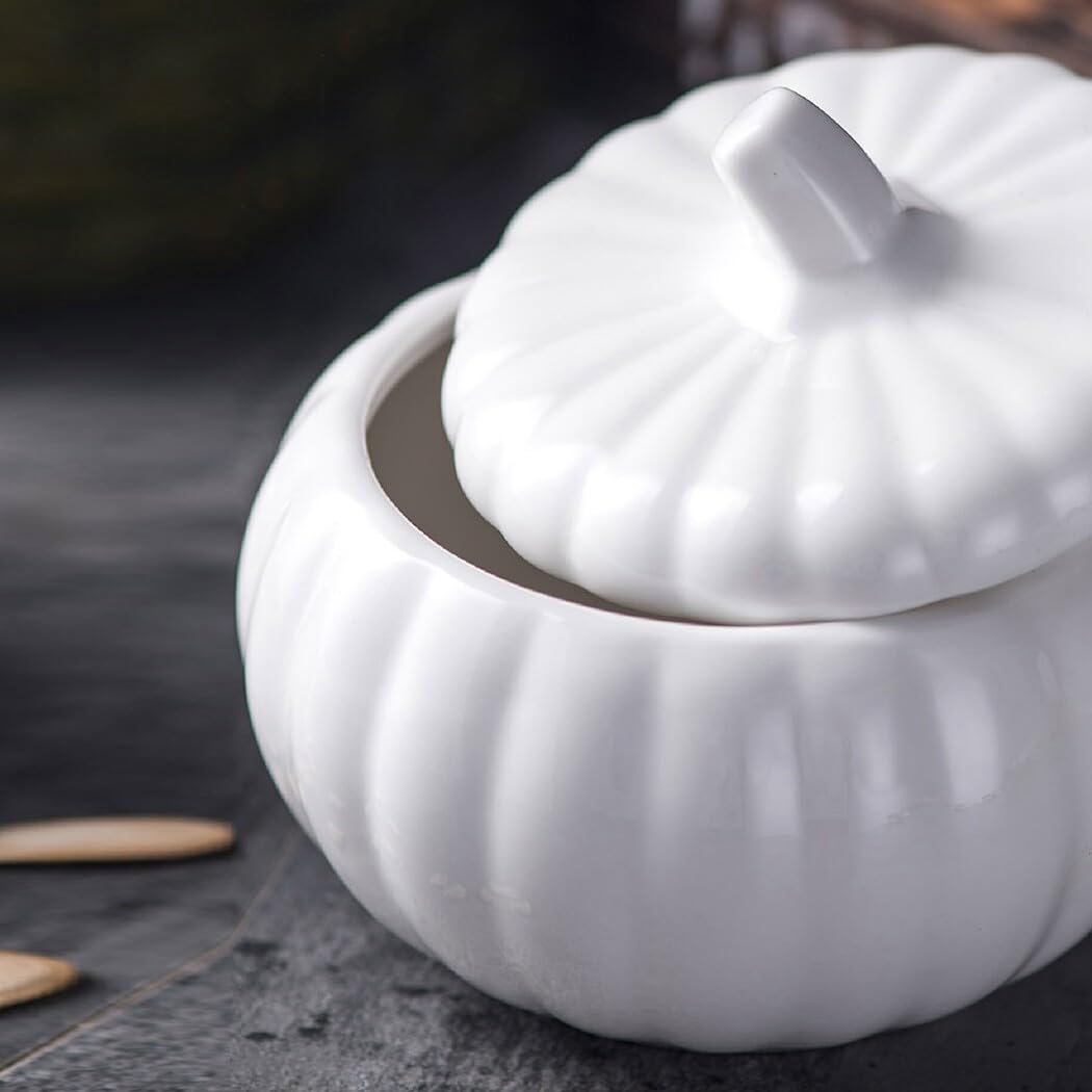 Zuppiera in ceramica a forma di zucca con coperchio, versatile per stufato per la casa, edizione Halloween, 11,5 x 10,5 cm, 55D53OJ10EAQC7