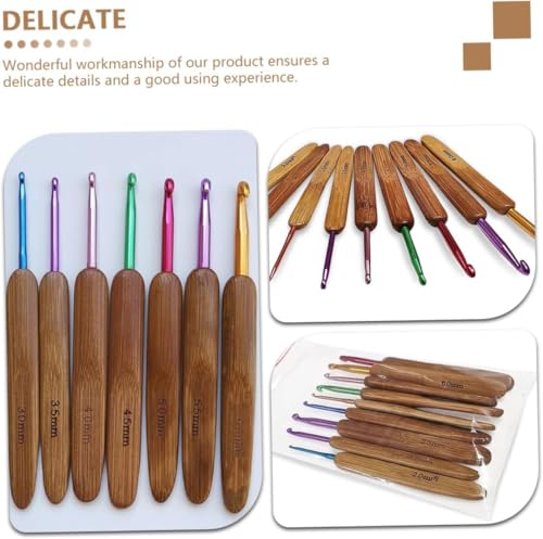 Image of Dodhar Complete Crochet Kit for Beginners - 9 Ergonomic Crochet Hooks Set with Yarn, Stitch Markers, Needles, Cutter & Storage Case - DIY Knitting Starter Kit for Adults & Kids (Wood Rainbow Hook)