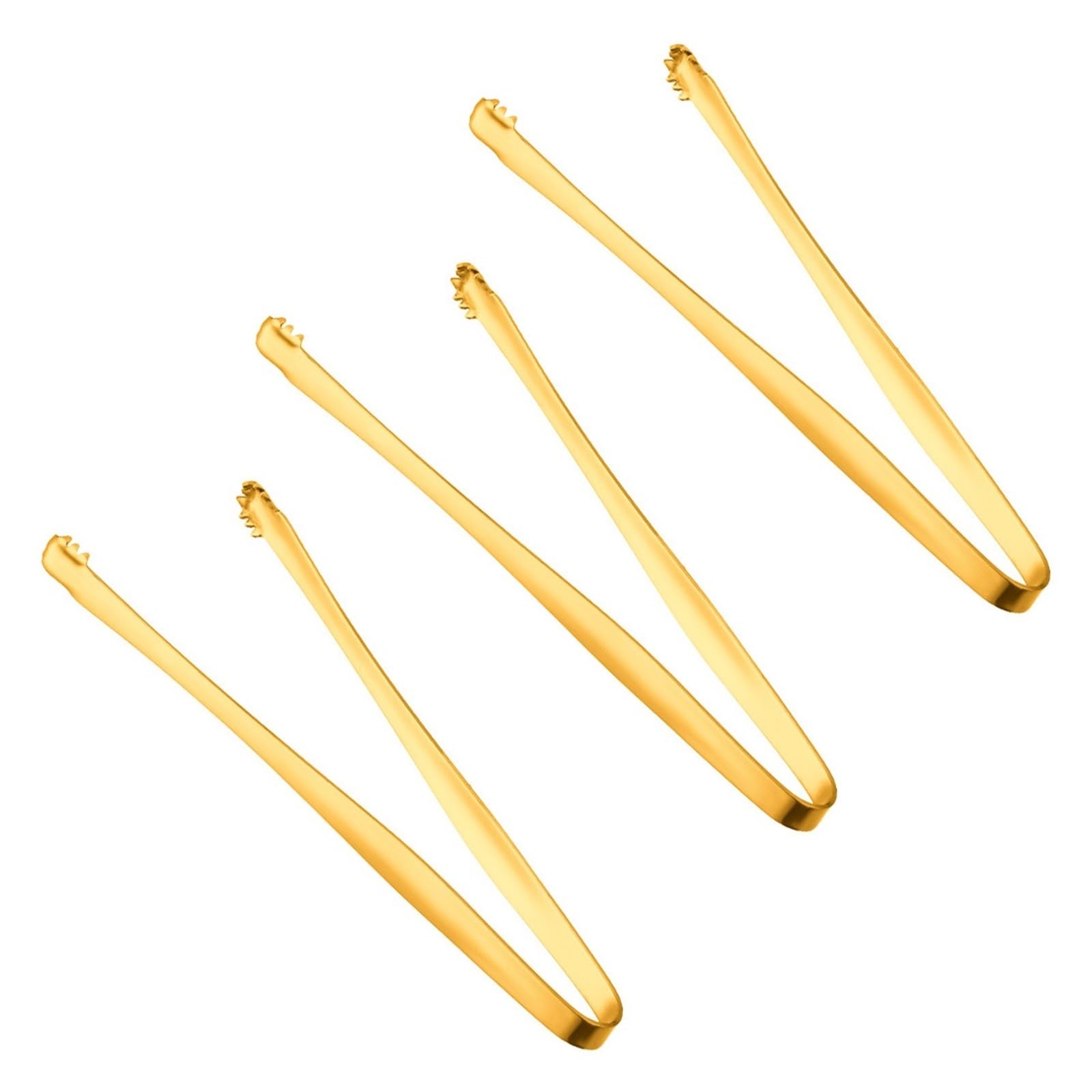Abrazadera de hielo acero inoxidable, Clip antideslizante grueso, fruta, café, cubo, azúcar, alimentos dentados, accesorios cocina, 3 uds(Gold)