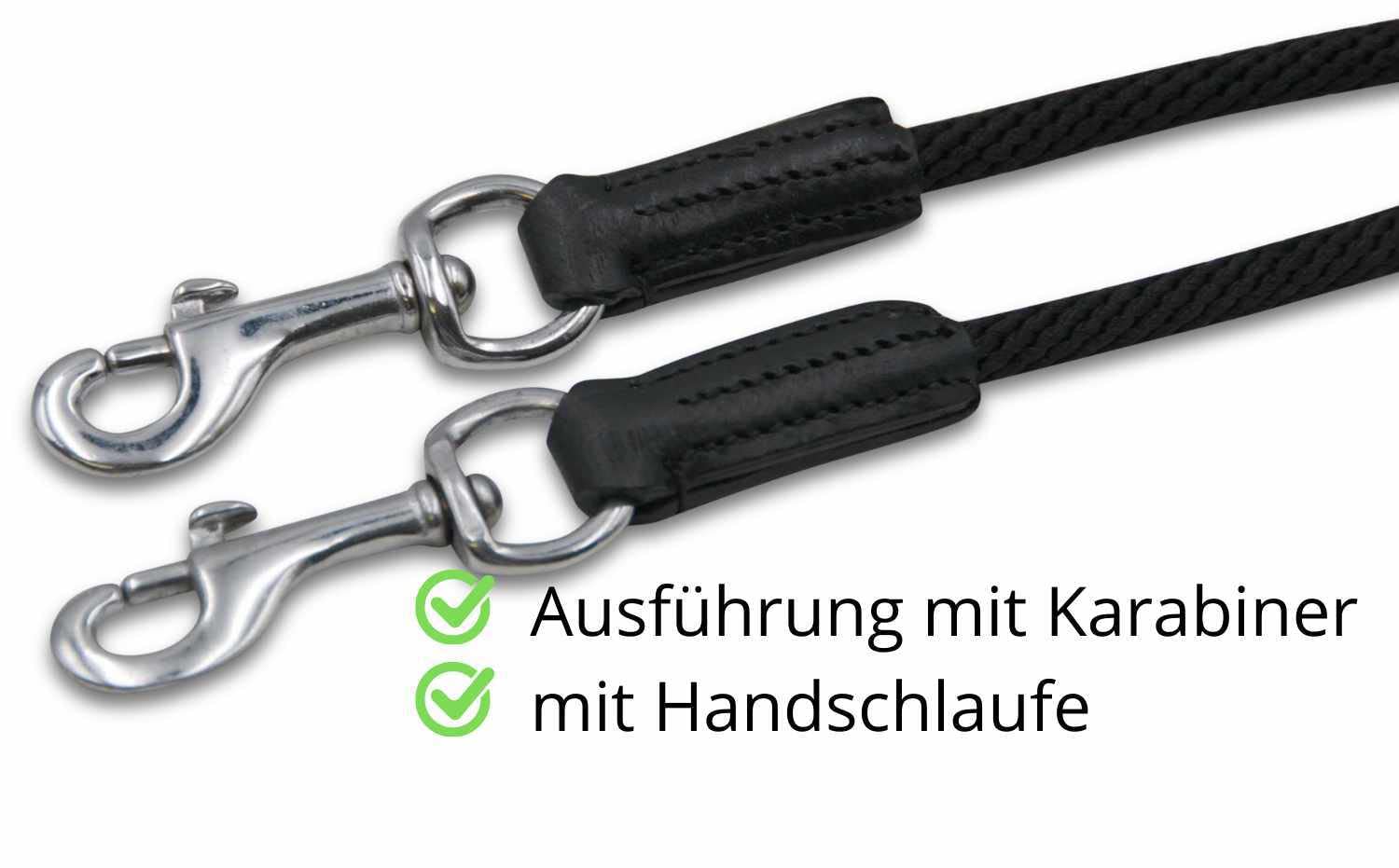 AMKA Doppellonge, schwarz Doppel Longe Longierleine 14 Meter