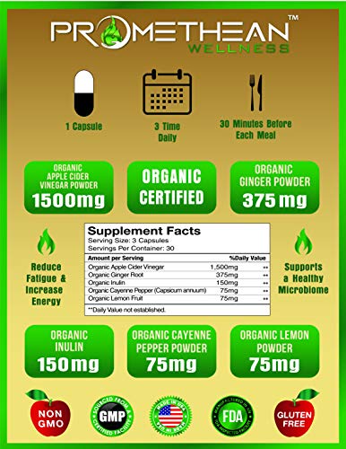 Certified Organic Apple Cider Vinegar Capsules Pro With Mother Acv Pills Detox Cleanse Acid Reflux Relief Support Supplement Ginger Root Cayenne Pepper Powder #TOP1