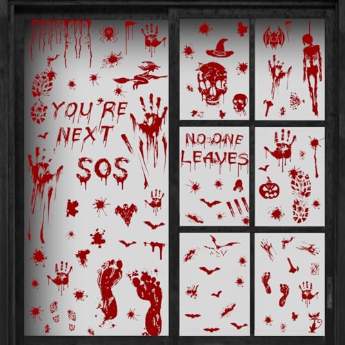Nepfaivy Halloween Fensterbilder Selbstklebend 108 Stück - Statische...