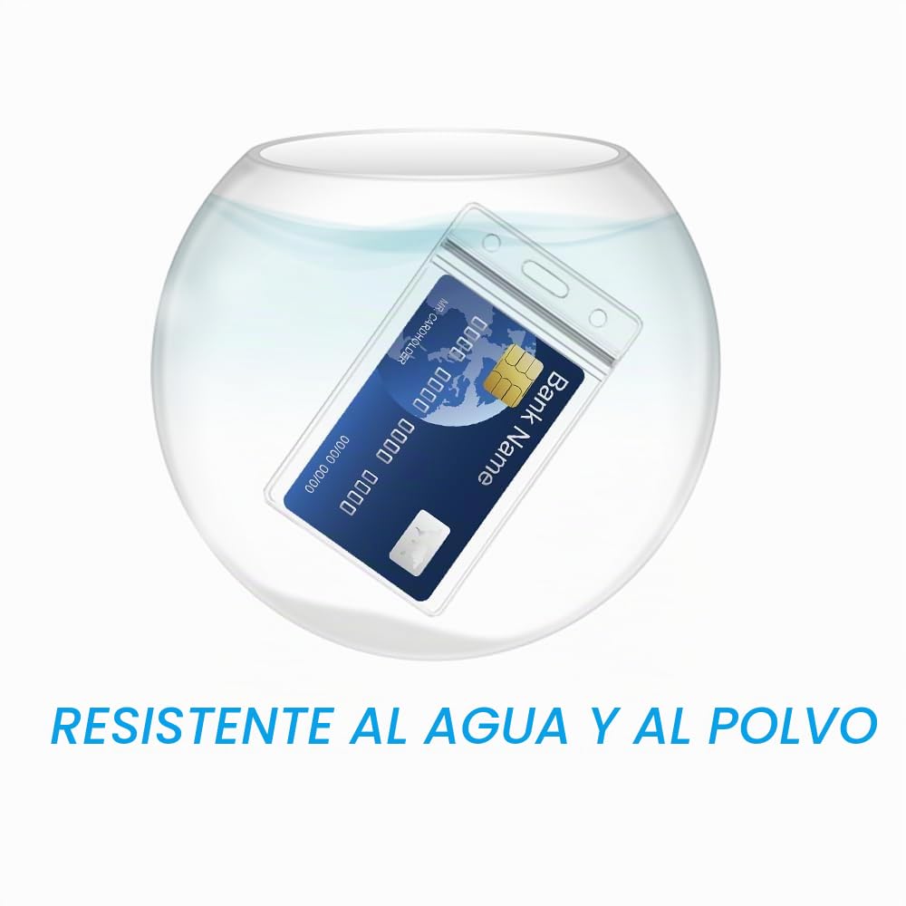5 Funda Tarjeta Transparente Impermeable, Titular De La Insignia, ID De Plástico