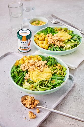 Fuchs Gewürze - Kurkuma gemahlen - für eine gelbe Note in Currys, Nudeln oder Couscous - natürliche Zutaten - 70 g in wiederverwendbarer, recyclebarer Dose