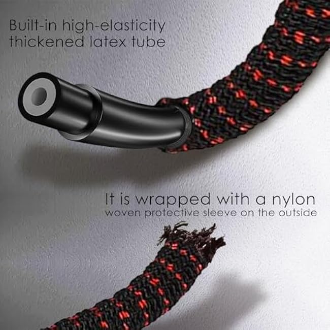 Figure 8 Resistance Band, 30 lbs Latex with Nylon Shield, Detachable Chest Expander for Posture and Back Workout