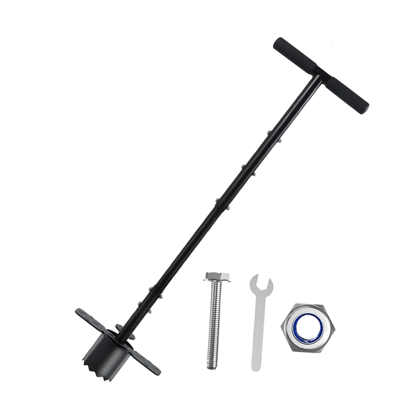 predolo Piantatore di bulbi per zolle con Manico Lungo e Base seghettata, Strumento per trapiantare bulbi per Erba per la Riparazione della piantagione di