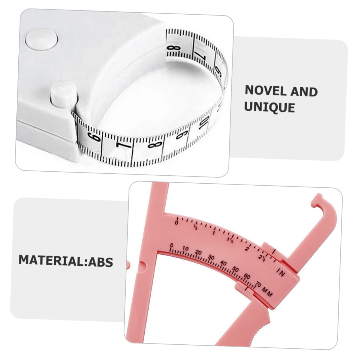 INOOMP 5sets Caliper Per Misurazione Grasso Corporeo Con Misuratore Di Circonferenza e Plicometro Strumento Di Misurazione Per Nutrizione e Fitness Compatte e Facili Da Usare