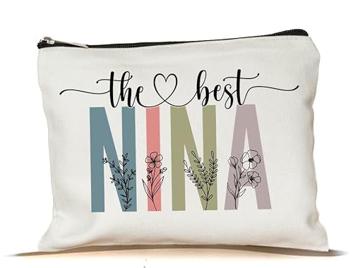 PTDShops Nina Makeup Bag - Multicolor, 7'x9.8' - Women's Travel Cosmetic Bag - Zipper Closure - Water Resistant - Multi-functional