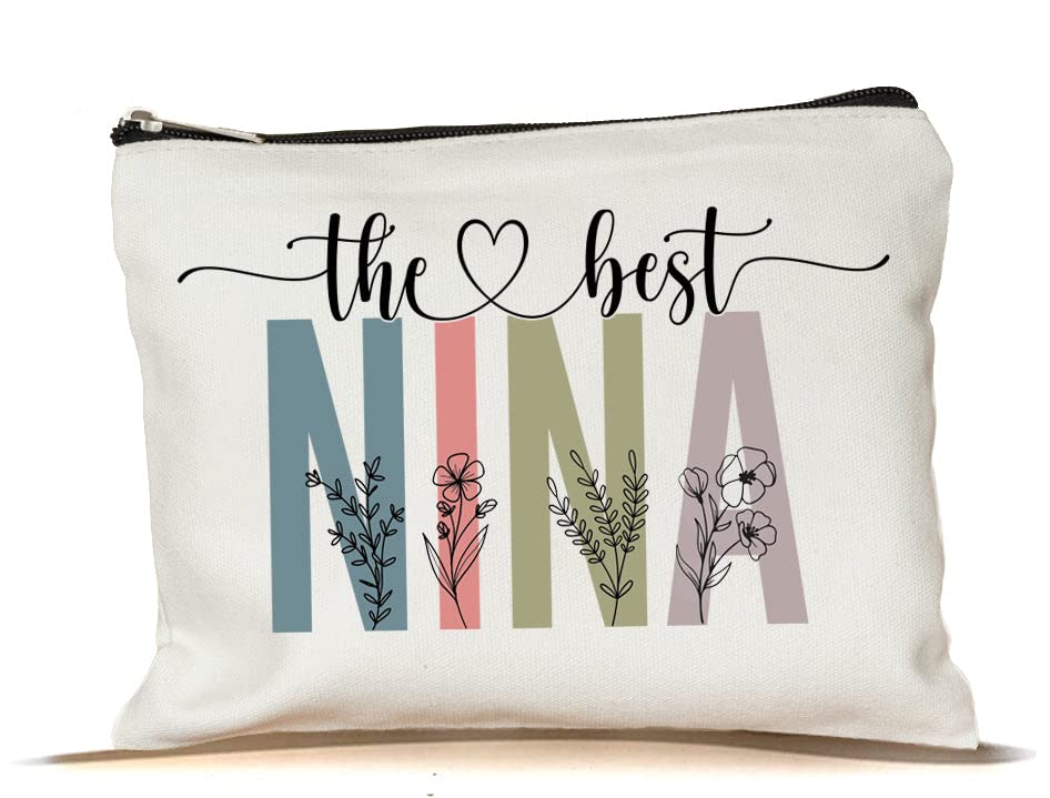 PTDShops Nina Makeup Bag - Multicolor, 7'x9.8' - Women's Travel Cosmetic Bag - Zipper Closure - Water Resistant - Multi-functional