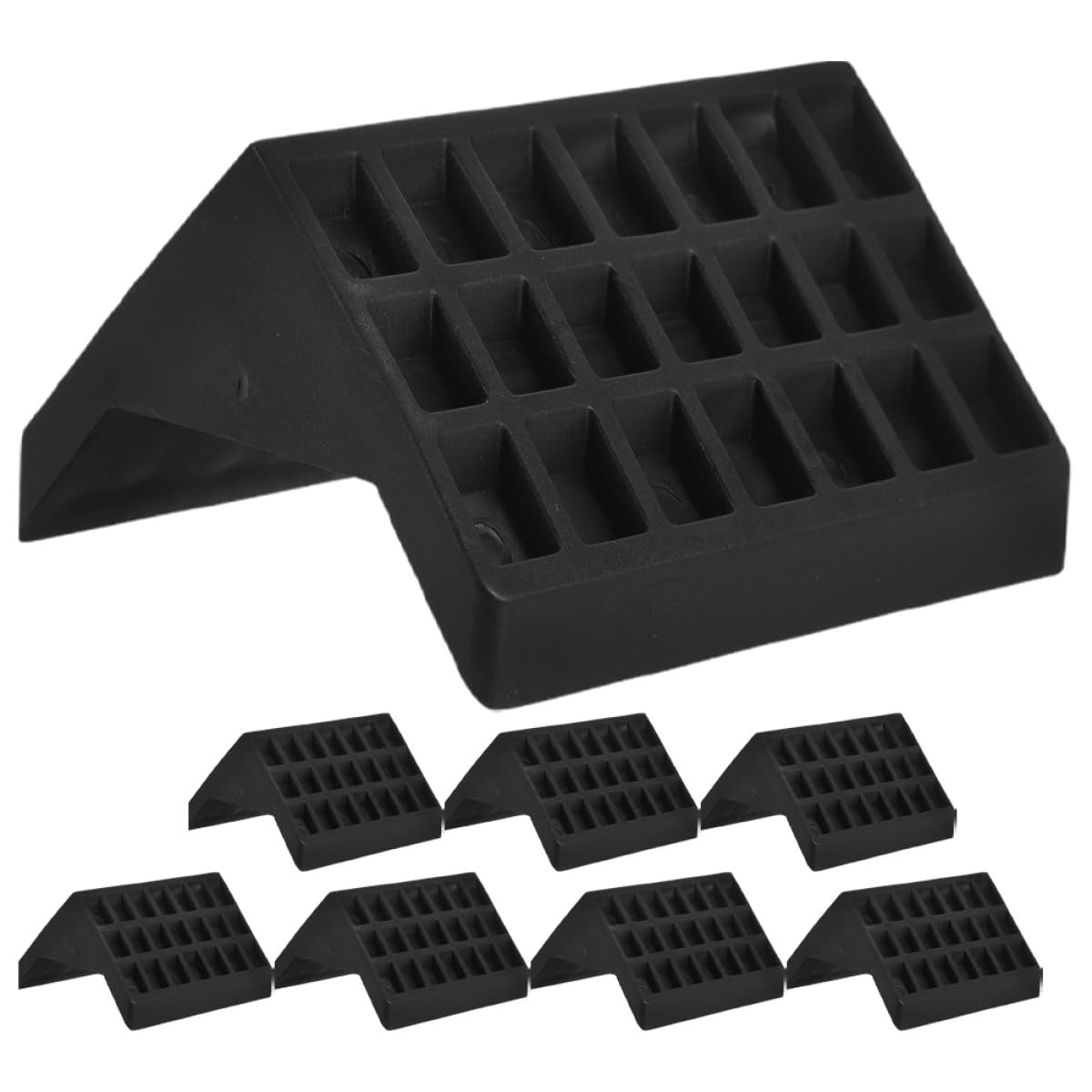 Veemoon 8pcs Black Plastic Table Tennis Corner Protectors, Safety Edge Guards for Indoor Ping Pong Tables, Proof Furniture Corner Covers for Sports Game Room