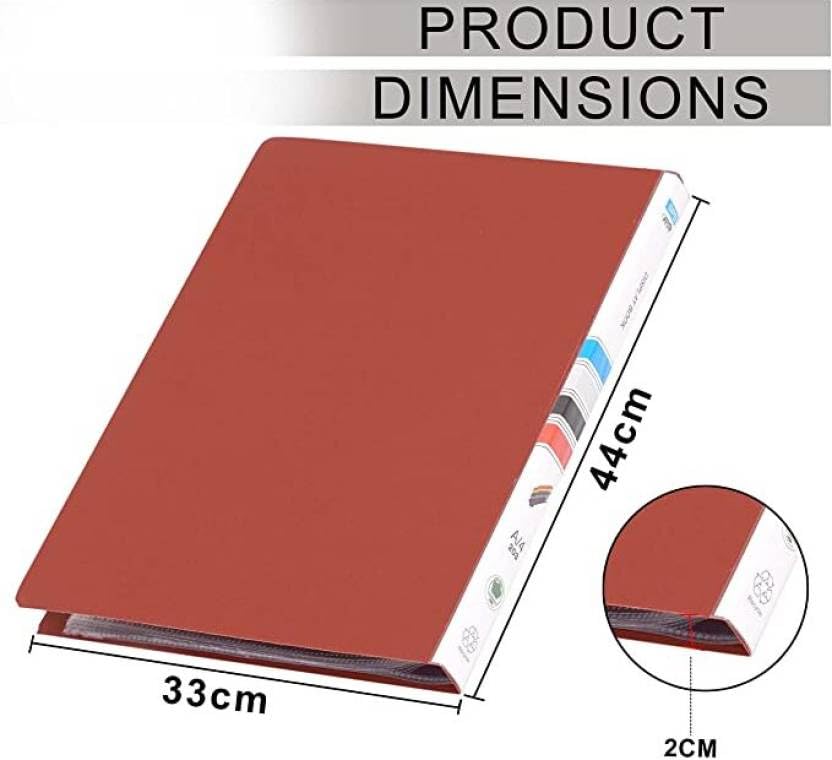 SEJASCOLLECTIONS A3 Size, 20 Leaf (Pack of 2) Plastic Display Book File and Folder for Certificates, Transparent Sleeves Pocket, Display Presentation Files (Multi-Color) (Set of 2, Multicolor) 1