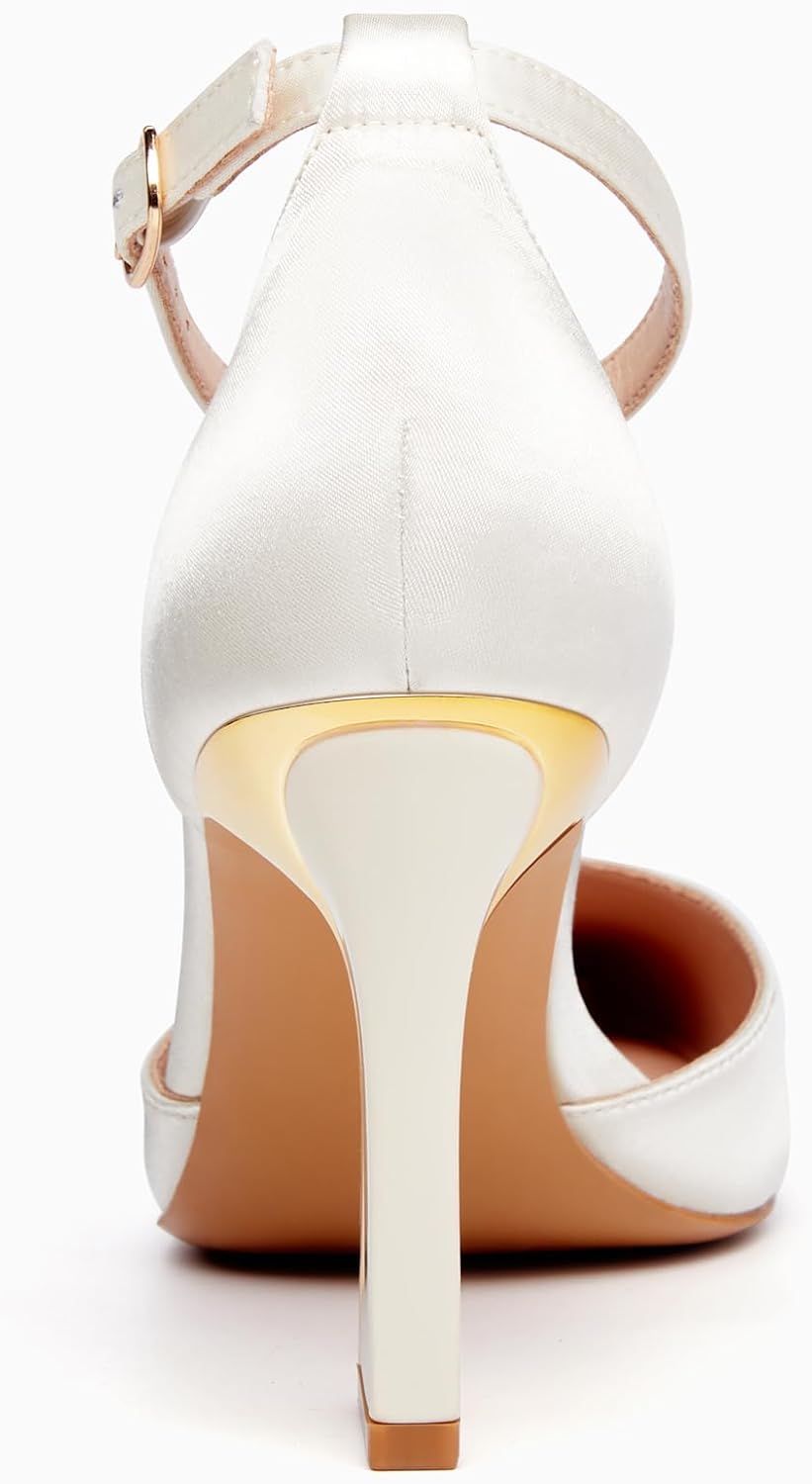 Juliet Holy Womens Pumps Point Closed Toe Heels Buckle Ankle Strap D'Orsay Heeled Sandals - Image 5