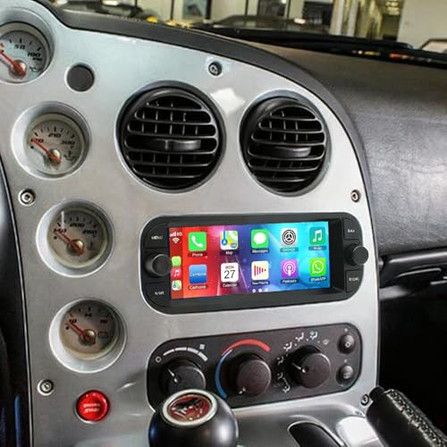 Android 14 Autoradio 2 DIN pour Dodge Viper 2000-2010, écran Tactile 6.86 Pouces avec Prise en Charge Bluetooth CarPlay sans Fil Navigation GPS caméra de...