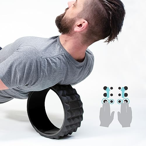 Chirp Wheel XR 3P Massage Roller Set - 10” Acupressure, 6” Knot-Kneading Thumb, 4” Neck & Headache Tension Relief, High Density Foam Massage Rollers for Back & Neck Pain, 500lbs Capacity, Black