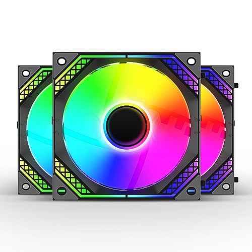 Image of Ant Esports Infinity Flow 3 in 1 120mm ARGB Case Fan Kit with ARGB Infinity Mirror Design and Daisychainable Connections, 2000 RPM, 58.23 CFM Airflow - Black