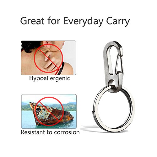 Ti-Edc Titanium Keychain Carabiner Clip - Mini Quick Release Snap Hook And Key Ring, Key Organizer Holder For Men And Women #TOP3