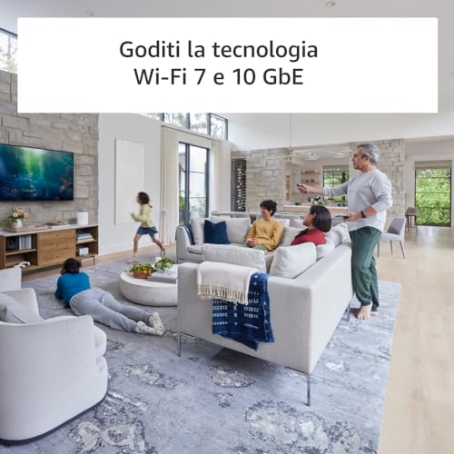 Router wi-fi mesh Amazon eero Max 7 | Ethernet 10 Gbps | Copertura fino a 695 m² | Connette più di 750 dispositivi | Ideale per il gaming | Confezione da 3 | Ultima generazione - Immagine 1
