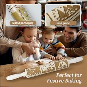 Christmas Gift Rolling Pin for Dough Rolling Pins for Baking Kitchen Essentials Baking Supplies Small Rolling Pin Gift Baskets for Women Gifts