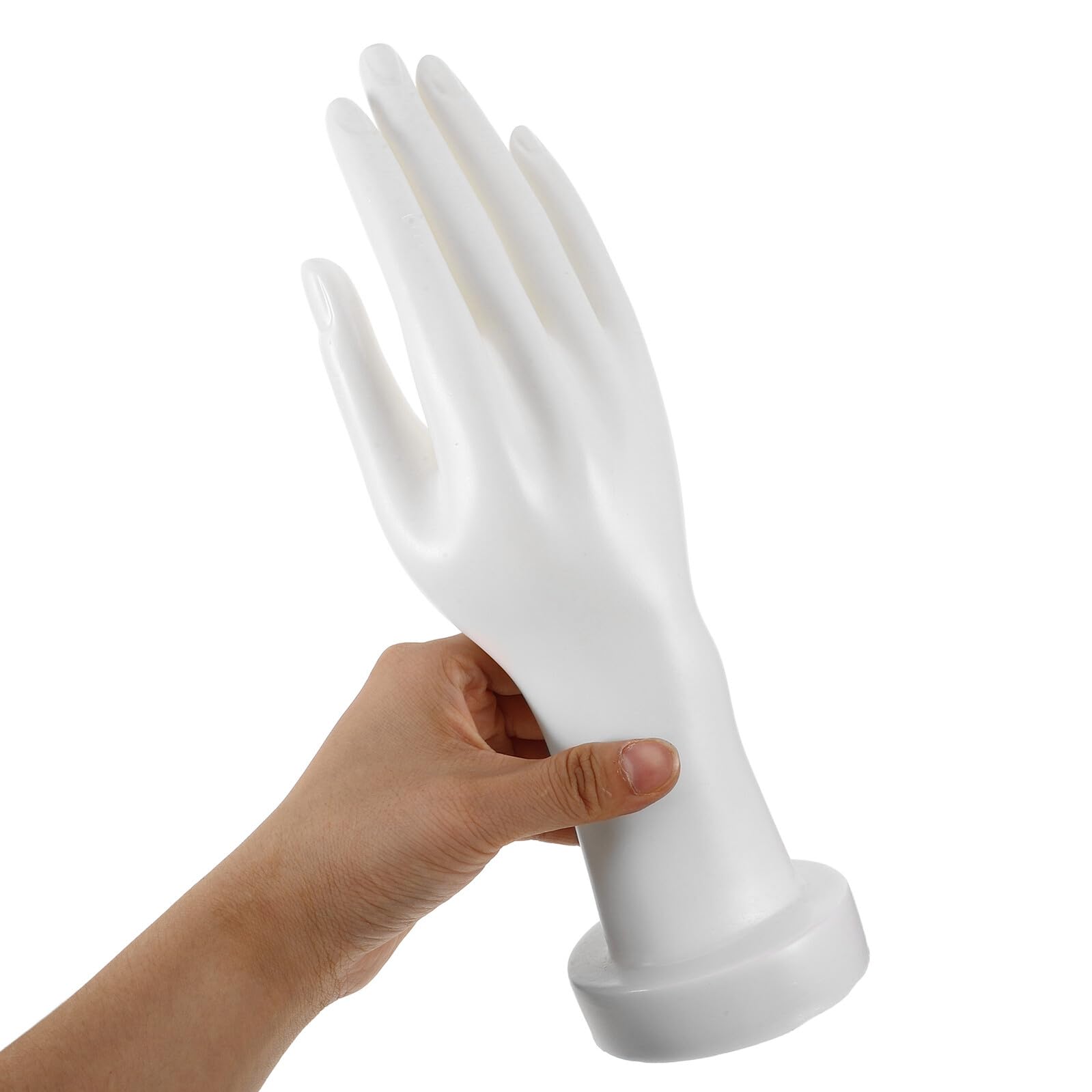 Handmodell für Schmuckpräsentation Realistische Mannequin-Hand Ring und Armbandhalter Deko-Hand mit Sockel für Heim und Geschäft Ausstellungsrequisit für Nagelarbeiten