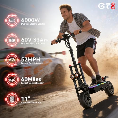 Electric Scooter for Adults, 55MPH Max Speed, 60Miles Range,