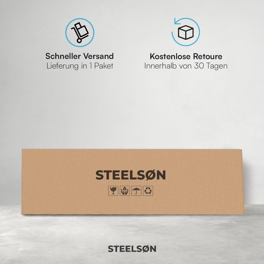 STEELSØN Kestria Markise für Balkon/Dachterrasse/Garten 200x150 cm – Gelenkarmmarkise Blickdicht & wetterfest – Außenrollo mit Kurbel aus Kunststoffgewebe – Sonnenmarkise mit Wandhalterung Anthrazit